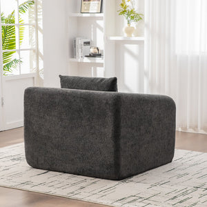 English Elm 40" Chenille Cloud Floor Chair Convertible Sleeper Sofa Lounge for Dorm Apartment Bedroom Gray W3118P388898