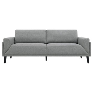 English Elm Andrena Grey Track Arms Sofa with Pocket Coil Seating, Reversible Cushions & Tall Black Legs B062P358306