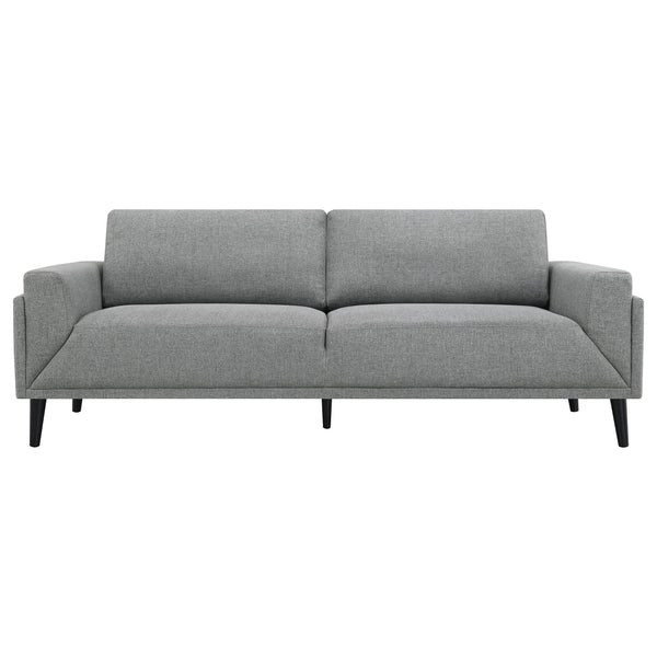 English Elm Andrena Grey Track Arms Sofa with Pocket Coil Seating, Reversible Cushions & Tall Black Legs B062P358306