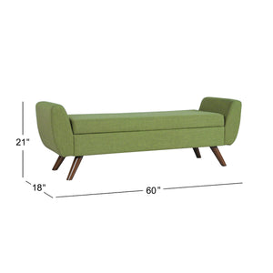 English Elm Rae Upholstered Storage Ottoman Bench with Arms Woven Fabric Bedroom Entryway B056P416983