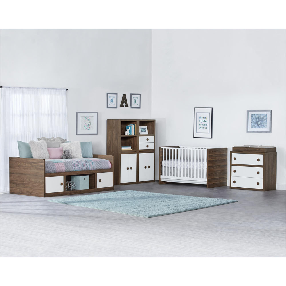 English Elm Sierra Ridge Twin Daybed with Drawer Storage Walnut Finish Farmhouse Two-tone Design B2733S00005