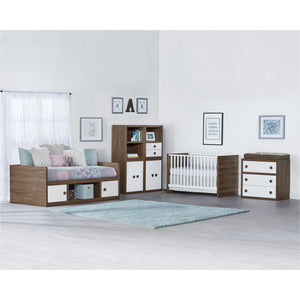 English Elm Sierra Ridge Twin Daybed with Drawer Storage Walnut Finish Farmhouse Two-tone Design B2733S00005