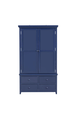 English Elm Topmax Freestanding Pine Wood Kitchen Pantry Cabinet with Wine Rack Blue SP000070AAC