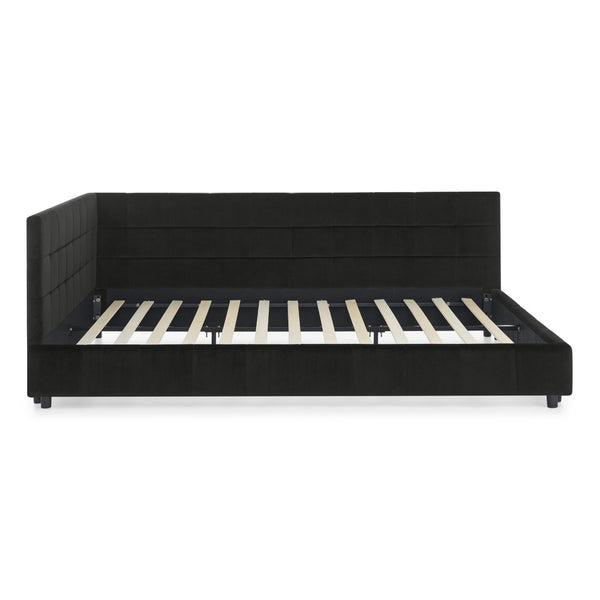 English Elm Queen Upholstered Tufted Bed Frame - Stylish Velvet Sofa Bed With Backrest & Armrests For Comfort W487S00282-GIGA