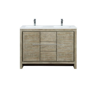 English Elm Rustic Acacia Double Bath Vanity With White Quartz Top & Chrome Faucet - Stylish Storage Solution! B2731P259202-GIGA