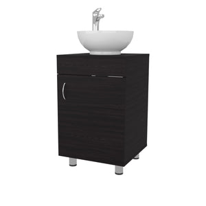 English Elm FM Modern Floating Bathroom Vanity with Integrated Sink and Soft-Close Door for Sleek Storage Wenge 28.35 L x 22.44 W x 11.42 H B128P293886