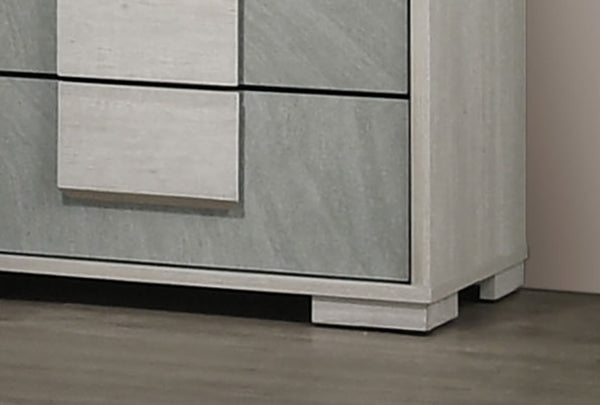 English Elm Contemporary Chic Chest with Gold Accents, Acrylic Trim, Metal Bracket Legs and Dust‑Proof Drawers Stone Gray,White Washed 21 L x 39 W x 52 H B2741P372238