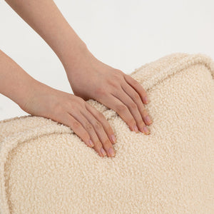 English Elm Beige Teddy Fleece Modular Floor Lounge Chair Plush Foam Cushions for Dorm or Living Room W3326P354556