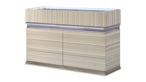 English Elm Leonor Six Drawer Wood Dresser with Built-in Led Lighting Gray Modern Bedroom B009S02301