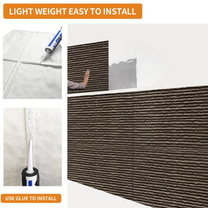English Elm 3d Faux Stone Pu Wall Panels Set Lightweight Flame Resistant Architectural Accent W347P419659