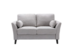 English Elm Damiano Woven Fabric Two Seat Loveseat with Solid Wood Legs for Compact Living Rooms B2749S00150