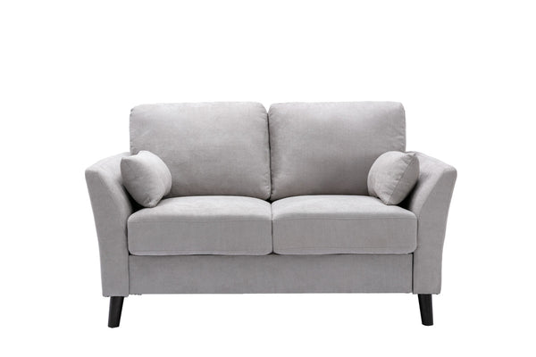 English Elm Damiano Woven Fabric Two Seat Loveseat with Solid Wood Legs for Compact Living Rooms B2749S00150