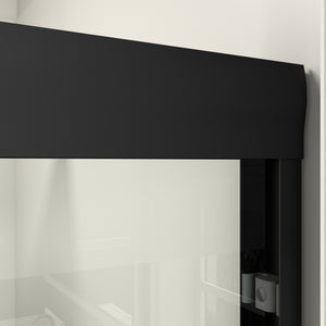 English Elm 44" Semi-frameless Double Sliding Shower Door Brushed Gold Tempered Glass Walk-in Matte Black W1920P385318