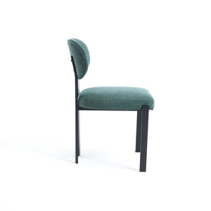 English Elm Modern Boucle Tufted Dining Chairs Set of 2 Mid-century Matte Leg Kitchen Seating Antique Green,Black W3244P296988
