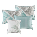 Madison Park Claire Transitional 6 Piece Reversible Daybed Cover Set MP13-3972 Aqua