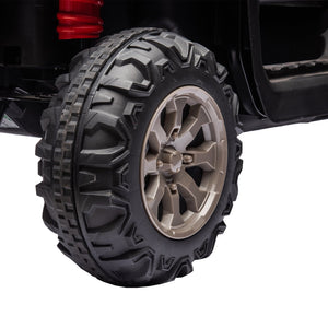 English Elm 24v Kids Ride on Dump Truck Two Seat Electric Utv with Tilting Bed and Remote Control Blue W1578P188521