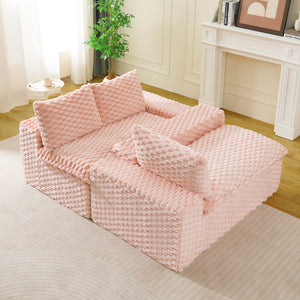 English Elm Luxury Turtle Velvet Multifunctional Sofa - Convertible 4-Seat Modular Design, Plush Sponge Comfort W3371S00031