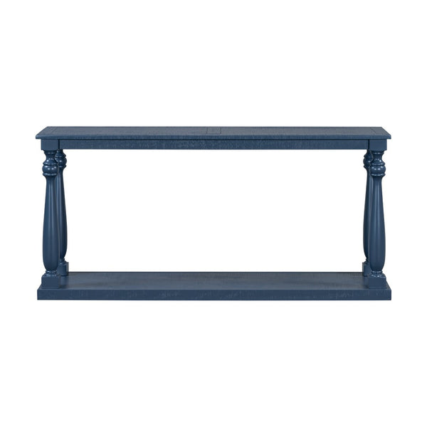 English Elm U_Style Vintage Wood Grain Console Table - Space-Saving Entryway Design With Tapered Legs & Shelf N711P256976V-GIGA