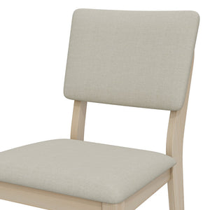 English Elm Du Cap Gray Upholstered Dining Chairs with White Wash Wood Legs Set of 2 B127P495085