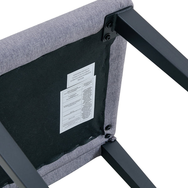 English Elm Four Linen-Cotton Dining Chairs with Sturdy Metal Legs, Breathable Upholstery, Sleek Minimalist Design Black,Light Gray W1151P263121