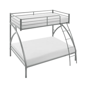 English Elm Gray Metal Twin-Over-Full Bunk Bed with Modern Lines, Space-Saving Youth Bedroom Centerpiece, Easy Assembly Gray 77 L x 60.25 W x 7.25 H B011P248591