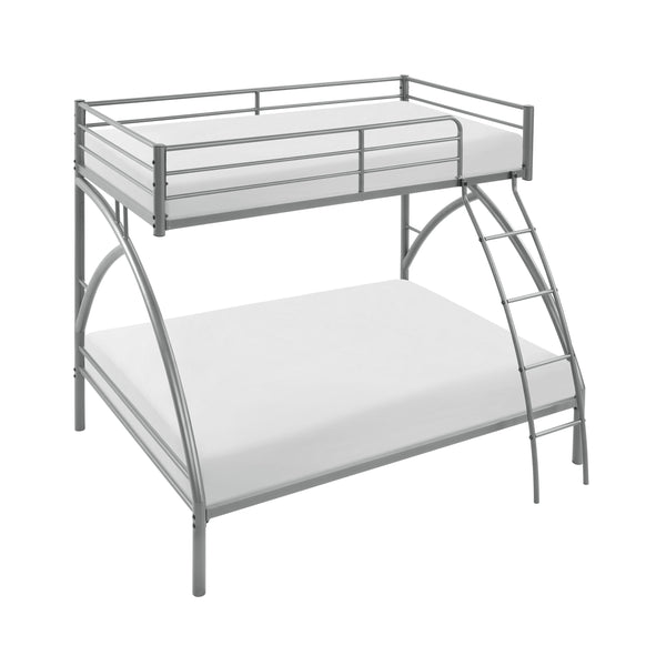 English Elm Gray Metal Twin-Over-Full Bunk Bed with Modern Lines, Space-Saving Youth Bedroom Centerpiece, Easy Assembly Gray 77 L x 60.25 W x 7.25 H B011P248591
