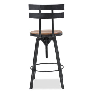 English Elm Christopher Knight Home® - METAL Barstool Set of 2 with Firwood Seats, Black Iron Frame, Adjustable Swivel, Industrial Charm 70460.00