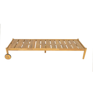 English Elm Christopher Knight Home® - Riviera Acacia Wood Chaise Lounges Set of 2 with Wheels – Beige Light Teak, Polished Edges, Stable Cylindrical Feet for Garden Comfort and Safety N775P287338T