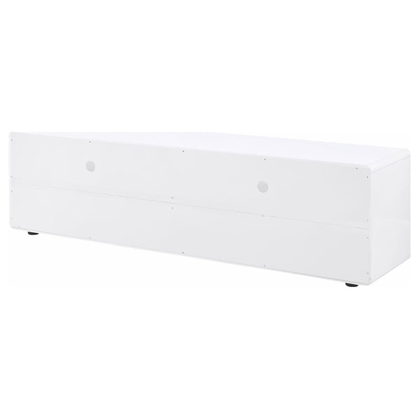 English Elm Cordova Glossy White Low Profile Tv Stand with Dual Drawers for Modern Living Rooms B062P441136