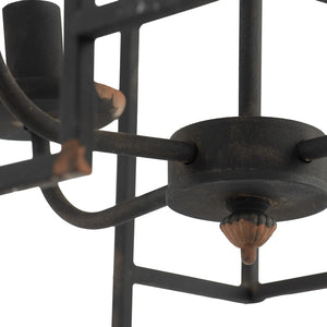 English Elm 17.3x17.3x28.7" Malin 4-light Iron Chandelier Satin Black Finish for Foyer or Dining W2078P411231