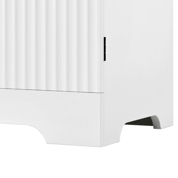 English Elm K&k Farmhouse Pantry Cabinet 72 Inch Tall Mdf Cupboard with Adjustable Shelves White N707S000020W