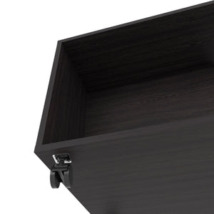 English Elm Gu Elegant Coffee Table with Casters and Open Storage in Wengue — Stylish, Mobile, Functional Design B128P263706