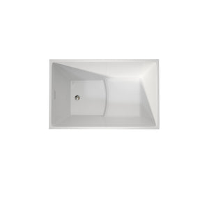 English Elm 43" Acrylic Freestanding Soaking Tub with Built-in Seat Glossy White Modern Bath T3785P380644