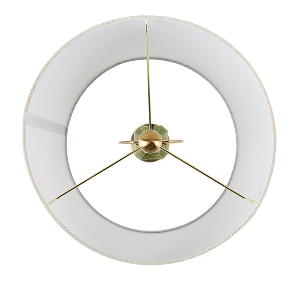 JLA Home 510 Design - Faceted Green Glass Table Lamp with Gold Base, White Shade, 9W LED — Sculptural Modern Accent Light FB153-1183