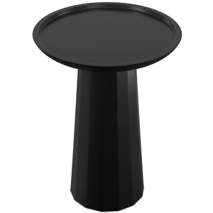English Elm Dayton Handcrafted Wooden Accent Table with Sculptural Textured Finish — Multipurpose End or Side Table Black B136P158435