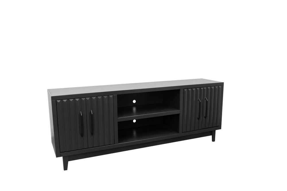 English Elm Radiance 75 Inch Tv Stand For 85" Tvs - Fully Assembled, Modern Black Console With Storage Solutions B108P345206-GIGA