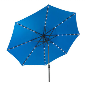 English Elm 11 Foot Solar Led Patio Umbrella Uv Resistant Polyester Canopy with Crank and Tilt B082P454991