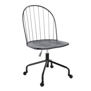 English Elm Contemporary Sculpted Low Back Task Chair with Chrome Base for Home Office B202P223954