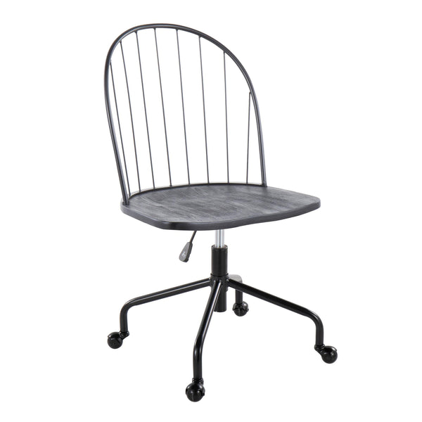 English Elm Contemporary Sculpted Low Back Task Chair with Chrome Base for Home Office B202P223954