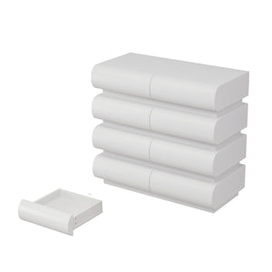 English Elm 8 Modern 8-Drawer Dresser for Bedroom with Handle-Free Design, Spacious Chest for Organized Living White W757P235729