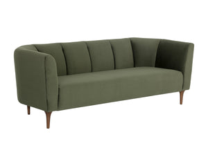 Sunpan Magnolia Sofa - Contemporary Design with Solid Oak Legs to Elevate Your Living Space Elegantly Evergreen