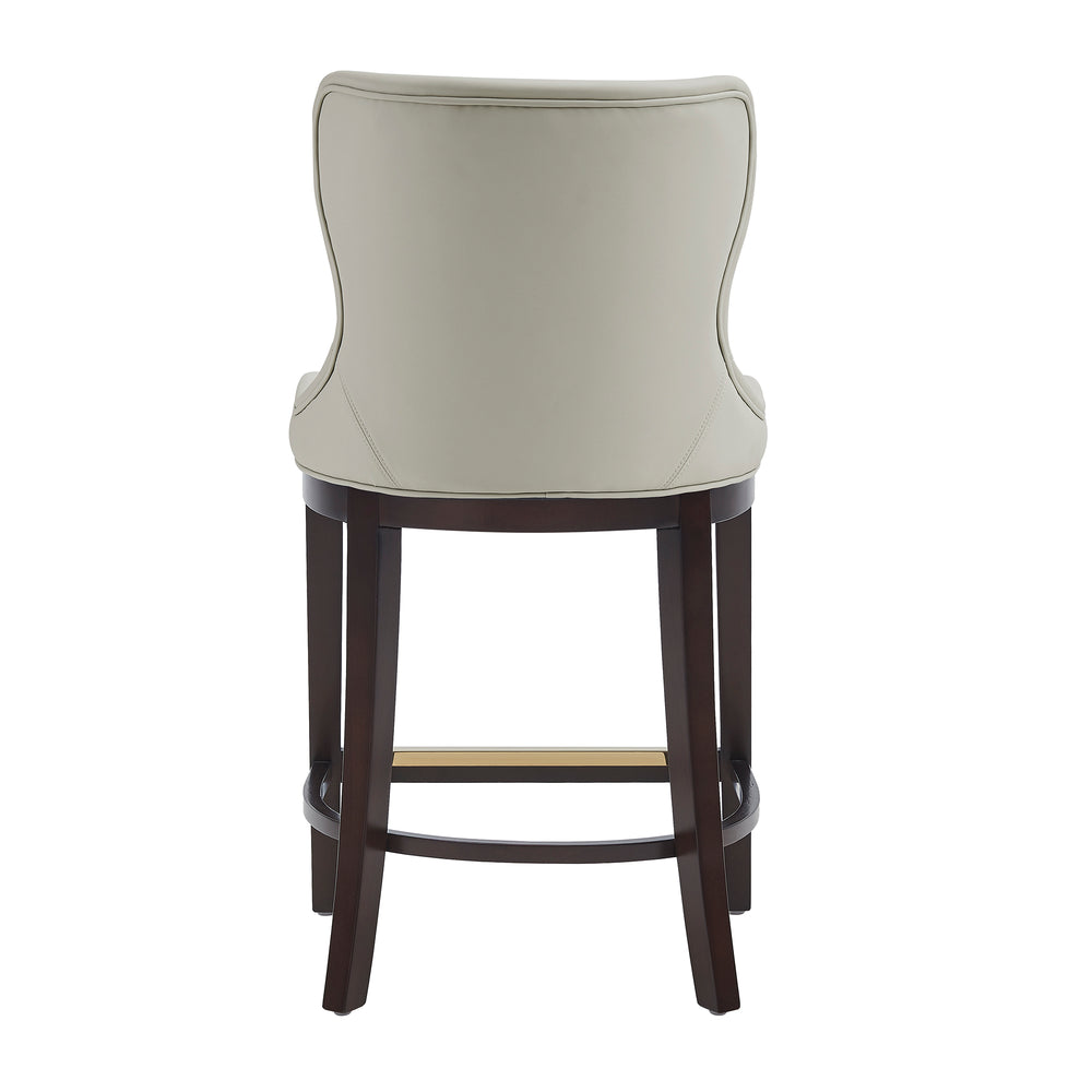 English Elm Blair Stone Leatherette Counter Stool – Chic Beech Wood Legs, Wingback Design, Fully Assembled Comfort B365P398067