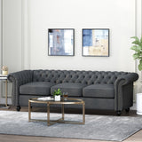 Christopher Knight Home® - Noble House - Parksley Tufted Chesterfield Fabric 3 Seater Sofa