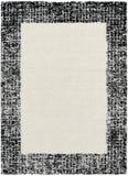 Nourison Pacific Shag PCS02 Machine Made Power-loomed Solid Border Indoor Only Shag Modern Rug Ivory Black, Ivory Black Pile, 100% Polyester 841491148884