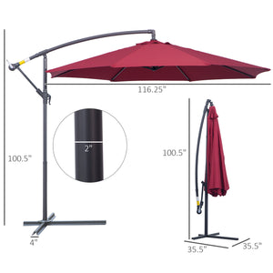 English Elm Retractable Patio Awning with Manual Crank Aluminum Frame Uv Blocking Canopy T3971P384100