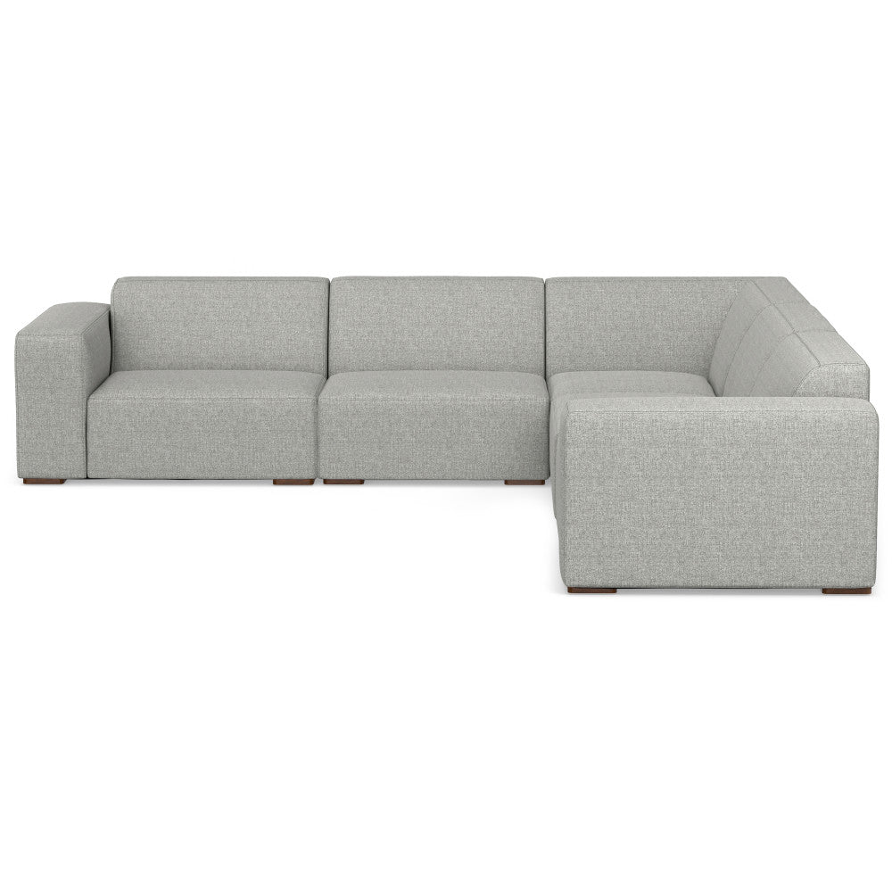 English Elm Rex Modular Corner Sectional with Performance Fabric Seating for Five in Grey B136P199214
