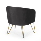 Christopher Knight Home® - Noble House - Grelton Modern Glam Velvet Club Chair with Hairpin Legs