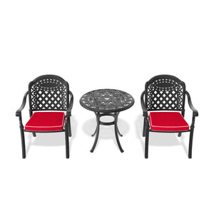 English Elm 3-Piece Cast Aluminum Patio Furniture Set With Cushions – Stylish, Space-Saving Design For Outdoor Relaxation W1710S00414