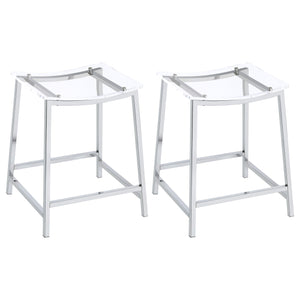 English Elm Staten Acrylic and Chrome Backless Counter Stools Futuristic Kitchen Island Seating B062P447711
