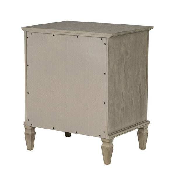 English Elm Victoria Aged Oak Nightstand with Solid Wood Legs, Wire-Brushed Veneer, Drawer & Open Shelf Grey 27.25 L x 22.75 W x 27.25 H B035P341168